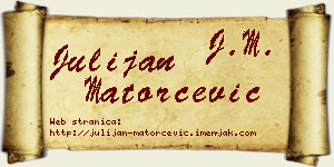 Julijan Matorčević vizit kartica